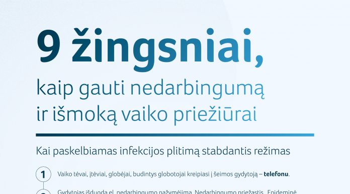 Kaip gauti nedarbingumą ir ligos išmoką dėl mažo vaiko priežiūros?